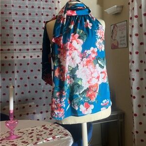 Floral Blue Women's Top